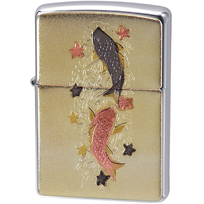 ZIPPO 電鋳板 鯉 桜 和風 シルバー ジッポ ライター